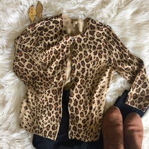 J.Crew leopard 3/4 sleeve cardigan